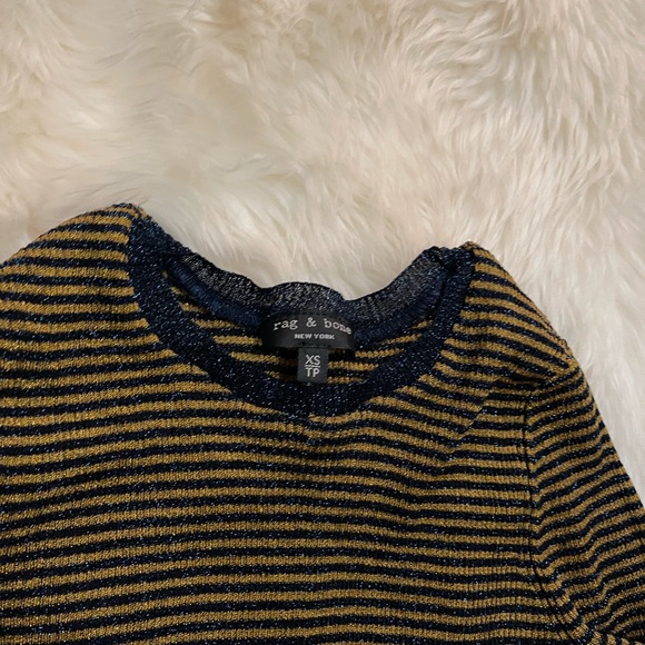 Rag & Bone Raina Metallic Thread Striped
Sweater in Blue Gold - XS gently used - Picture 12 of 13